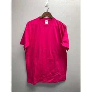 90s Vintage Jerzees Bright Pink Blank Shirt Tee 1990s VTG L Large